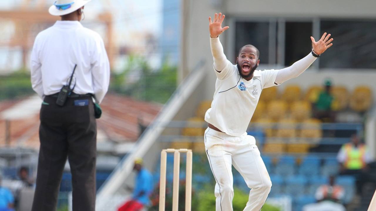 John Campbell had a ball with his offbreaks, Trinidad & Tobago v Jamaica, WICB Professional Cricket League Regional 4 Day Tournament, 3rd day, Port-of-Spain, November 22, 2015