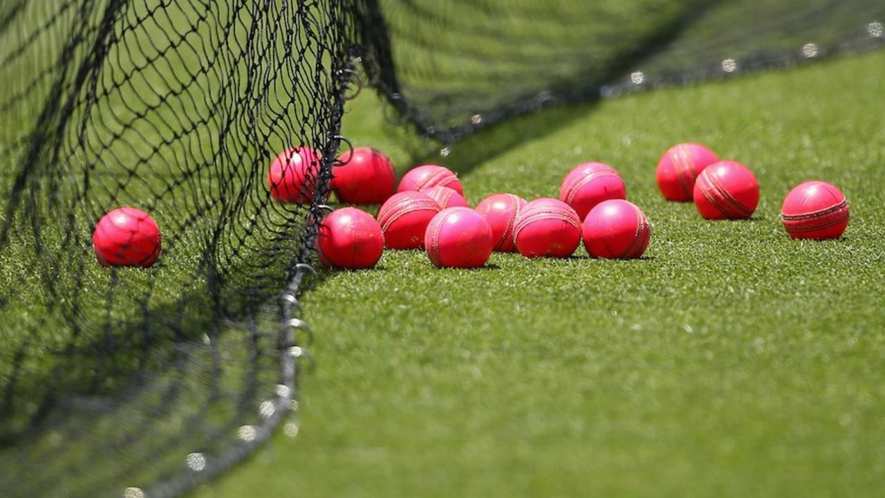 Pink balls at the practice nets ahead of the day-night Test, Australia v New Zealand, 3rd Test, Adelaide, November 27, 2015