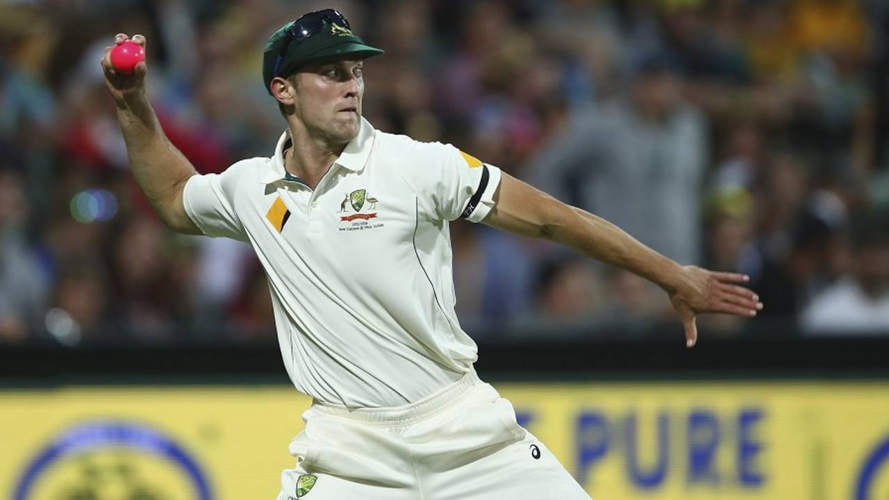 Grant Baldwin, Australia's massage therapist, took the field for Mitchell Starc, Australia v New Zealand, 3rd Test, Adelaide, 2nd day, November 28, 2015