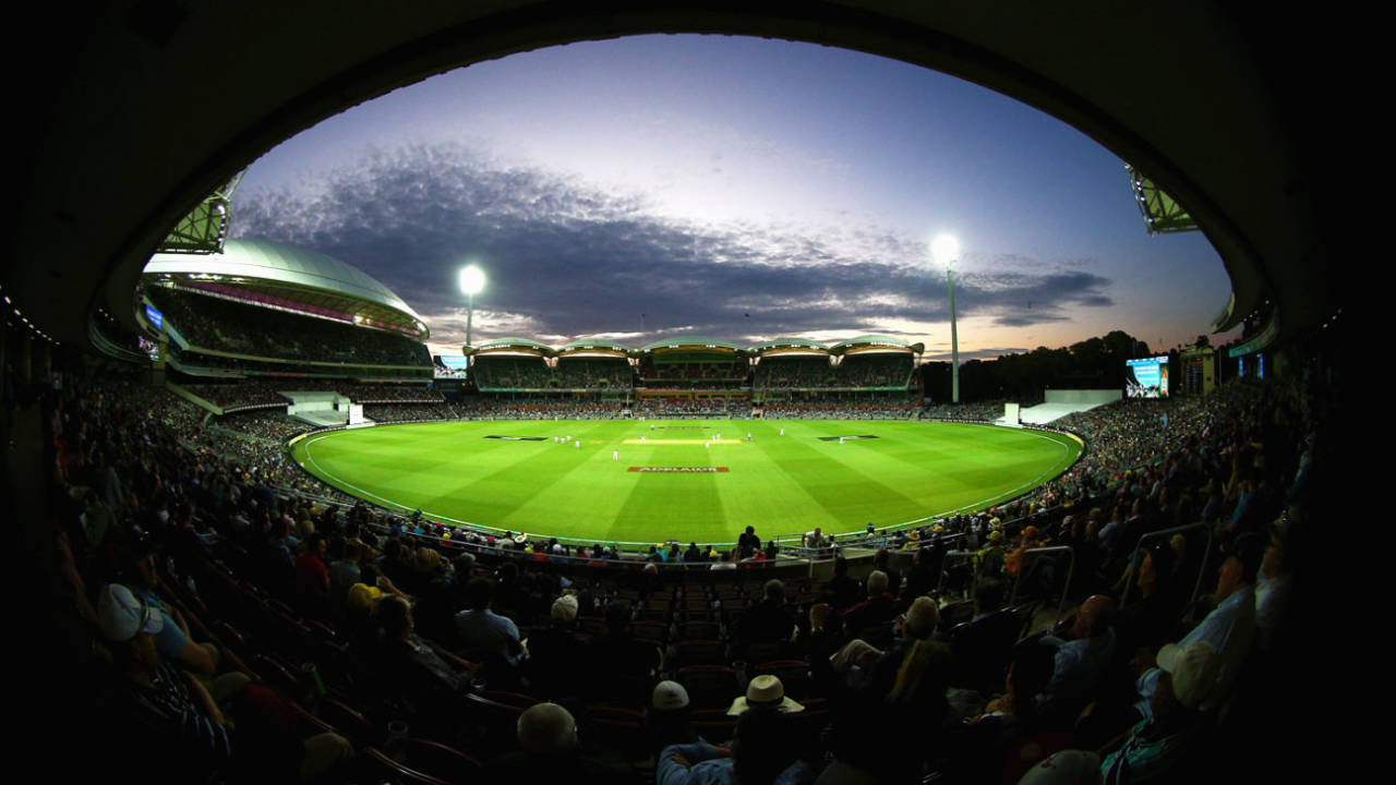 A view of day-night Test cricket at Adelaide Oval, Australia v New Zealand, 3rd Test, Adelaide, 2nd day, November 28, 2015