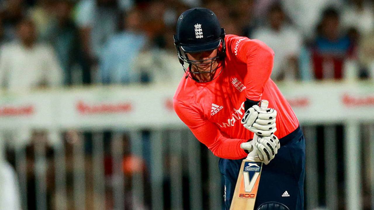 Jason Roy was lbw to the first ball of the match, giving debutant Aamer Yamin a wicket - only the 11th man to do so in T20 internationals&nbsp;&nbsp;&bull;&nbsp;&nbsp;Getty Images