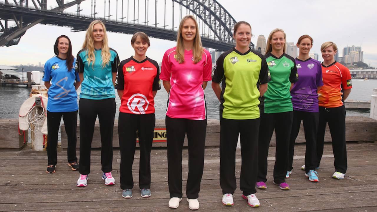 The eight captains at the season launch of the Women's Big Bash League, Sydney, July 10, 2015