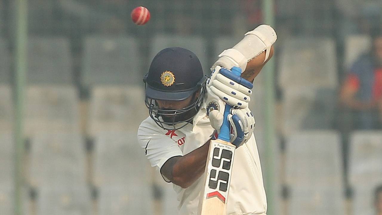 M Vijay was adjudged caught, though the ball hit his arm guard, India v South Africa, 4th Test, Delhi, 3rd day, December 5, 2015