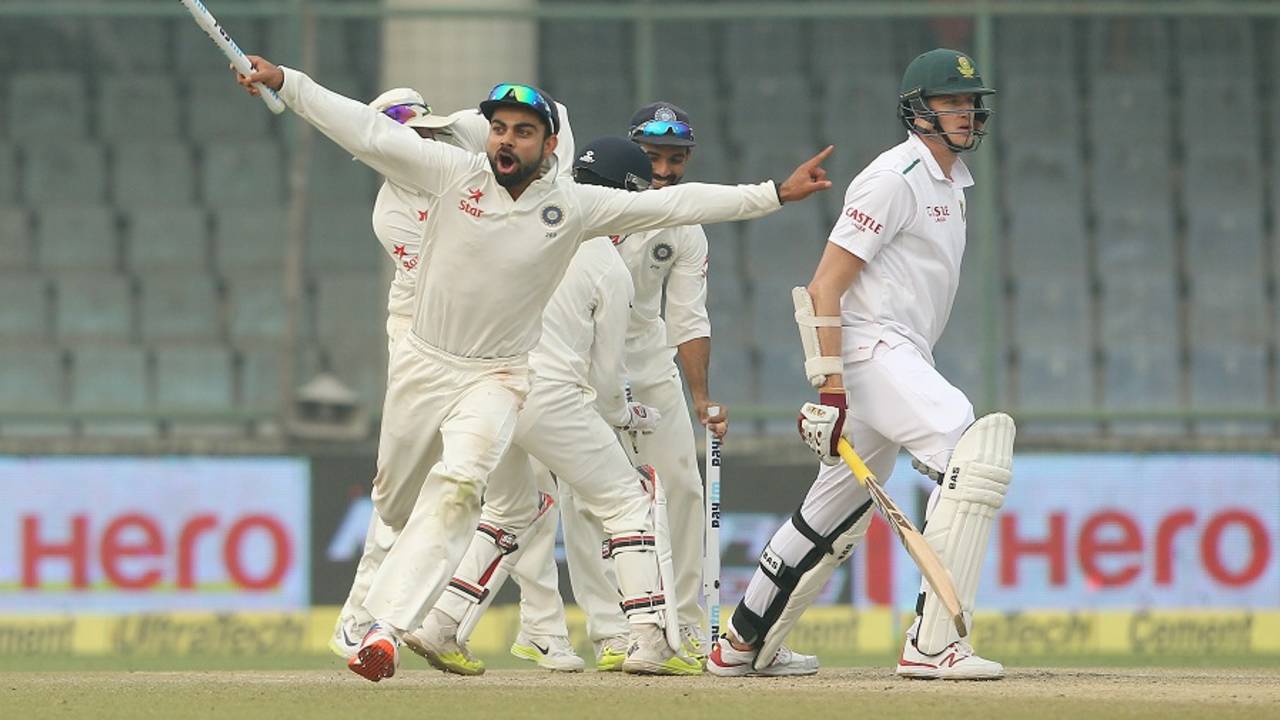 Virat Kohli takes off after his first Test series win as captain at home,  India v South Africa, 4th Test, Delhi, 5th day, December 7, 2015