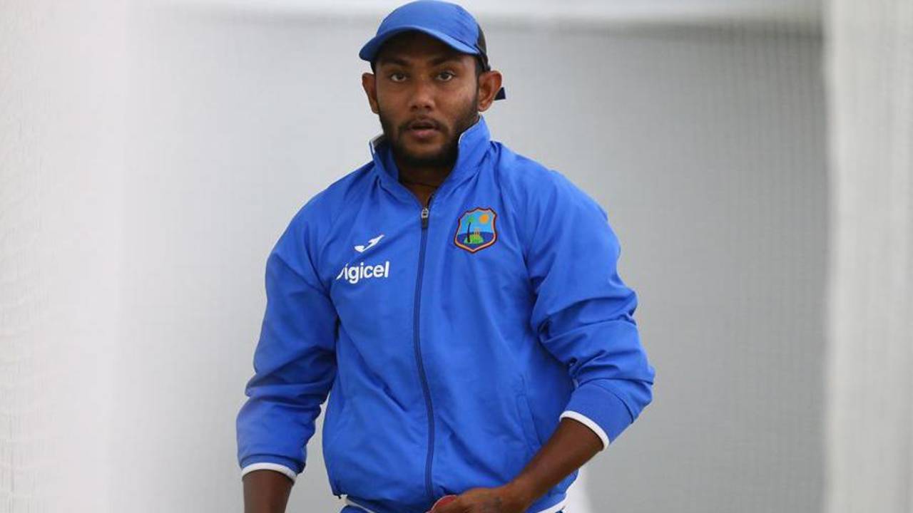 Devendra Bishoo at a West Indies training session, Hobart, December 8, 2015