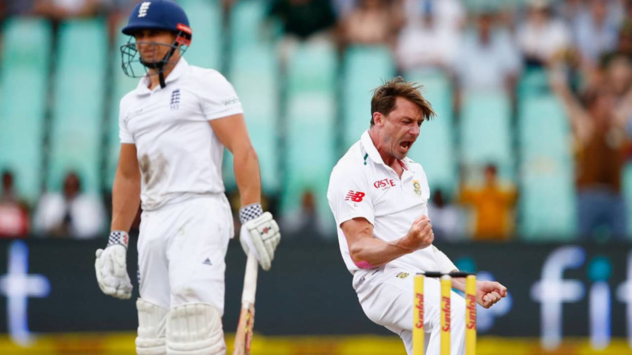 Dale Steyn removed James Taylor for 70 late in the day, South Africa v England, 1st Test, Durban, 1st day, December 26, 2015