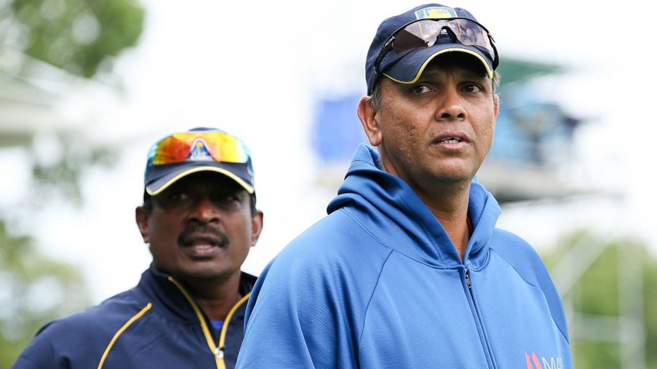Sri Lanka's interim coach Jerome Jayaratne (R) at the ground, New Zealand v Sri Lanka, 2nd ODI, Christchurch, December 28, 2015