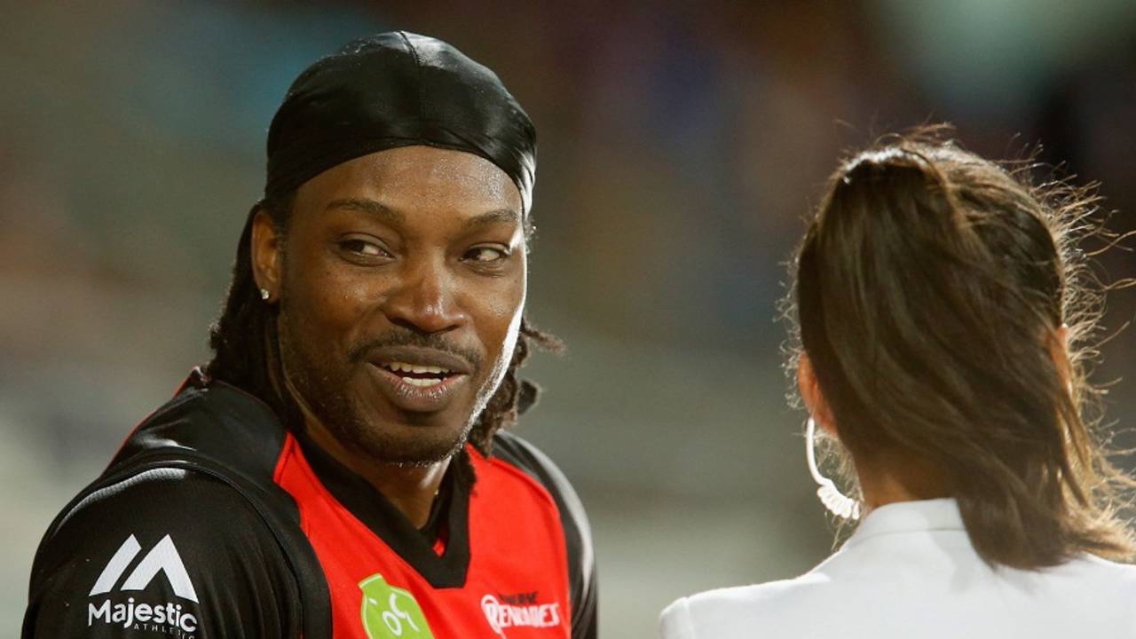 To call Chris Gayle's exchange with the <i>Ten</i> broadcaster Mel McLaughlin an interview would be to wrongly suggest that Gayle actually answered questions&nbsp;&nbsp;&bull;&nbsp;&nbsp;Getty Images