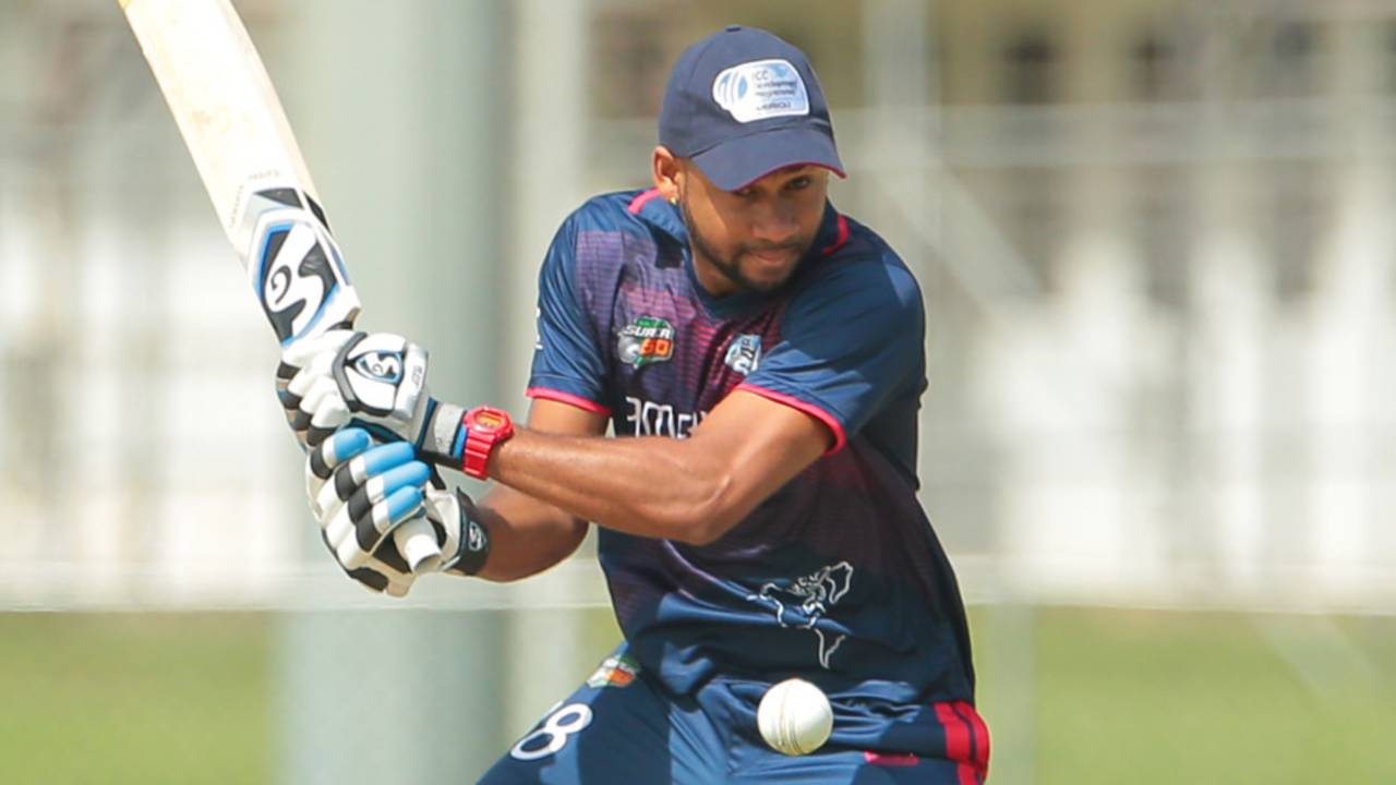 USA's Alex Amsterdam top-scored with 73 off 87 balls, Barbados Pride v ICC Americas, Nagico Super50 2016, St Augustine, January 7, 2016