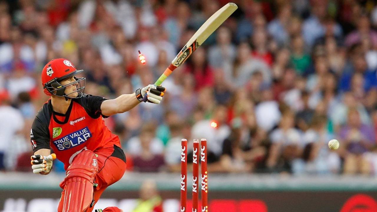 Tom Beaton was bowled for 29, Melbourne Renegades v Melbourne Stars, BBL 2015-16, Melbourne, January 9, 2016