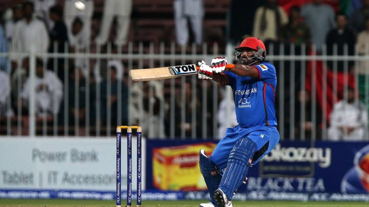 Mohammad Shahzad got to his century in only 52 balls, Afghanistan v Zimbabwe, 2nd T20I, Sharjah, January 2016