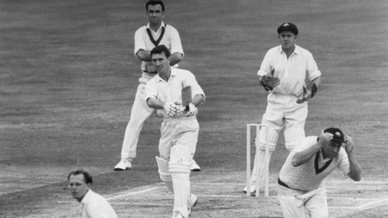 Fred Titmus hits a six, England v Australia, fifth Test, day four, The Oval, August 17, 1964 