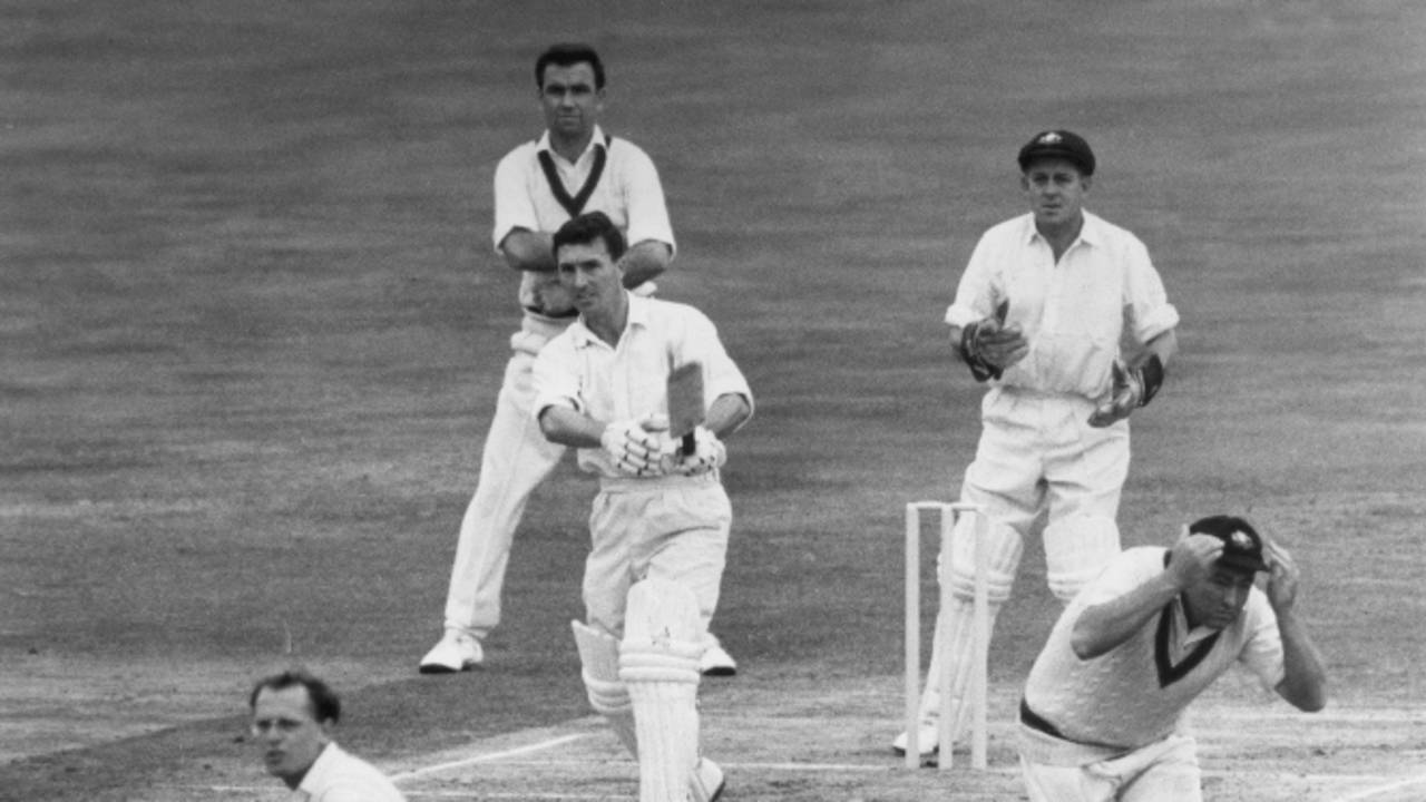 Fred Titmus hits a six, England v Australia, fifth Test, day four, The Oval, August 17, 1964 
