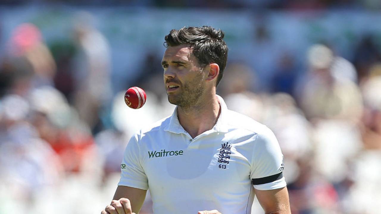 James Anderson in action during Cape Town Test, South Africa v England, 2nd Test, Cape Town, 4th day, January 5, 2016