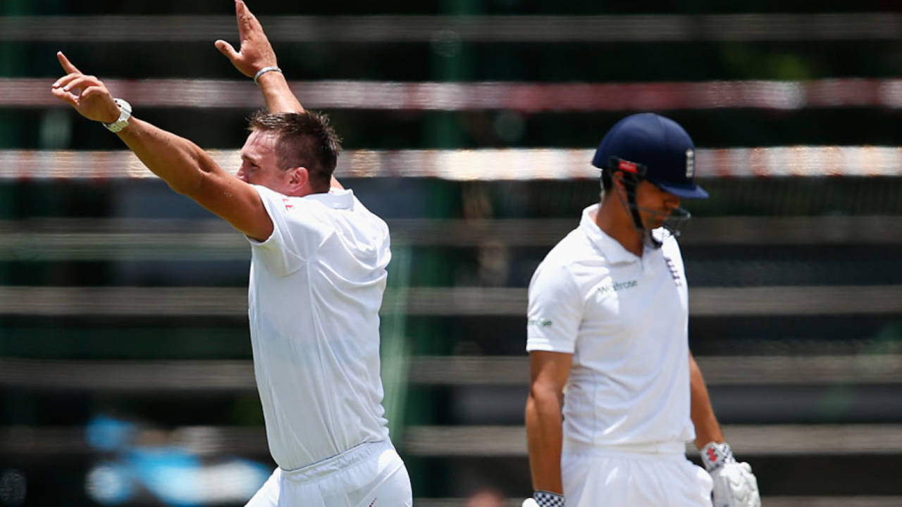 Hardus Viljoen removed Alastair Cook with his first ball in Test cricket&nbsp;&nbsp;&bull;&nbsp;&nbsp;Getty Images