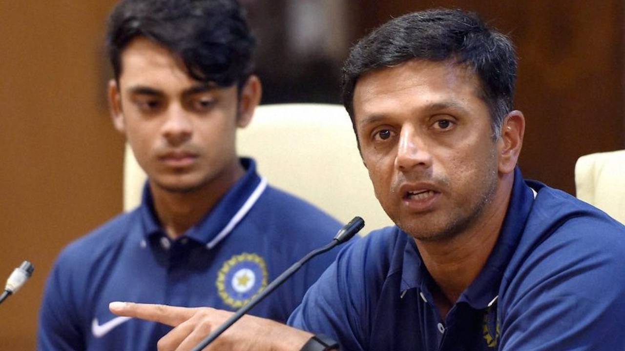 Rahul Dravid addresses the press along with Under-19 captain Ishan Kishan, Mumbai, January 19, 2016