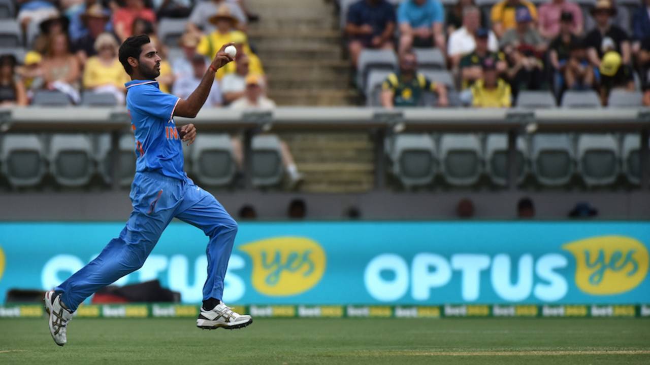 Bhuvneshwar Kumar fractured his left thumb during the fourth ODI in Canberra.&nbsp;&nbsp;&bull;&nbsp;&nbsp;AFP