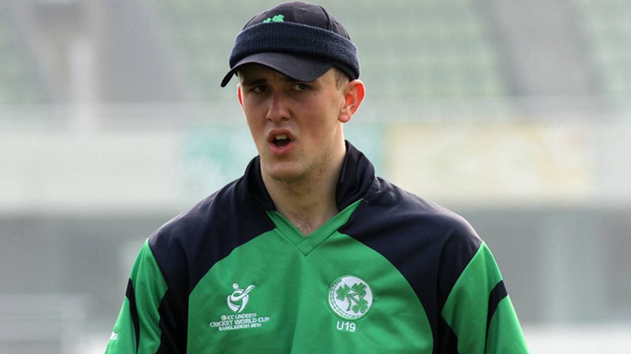 Rory Anders chipped away at India Under-19s' line-up for figures of 3 for 35, India v Ireland, Under-19 World Cup, Mirpur, January 28, 2016