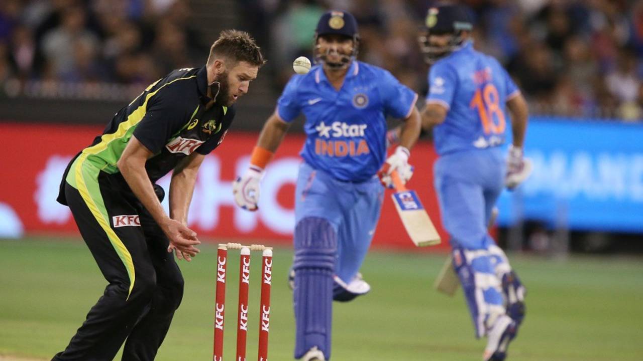 Andrew Tye (in pic) was one of three debutants for Australia in the second T20I in Melbourne&nbsp;&nbsp;&bull;&nbsp;&nbsp;Associated Press