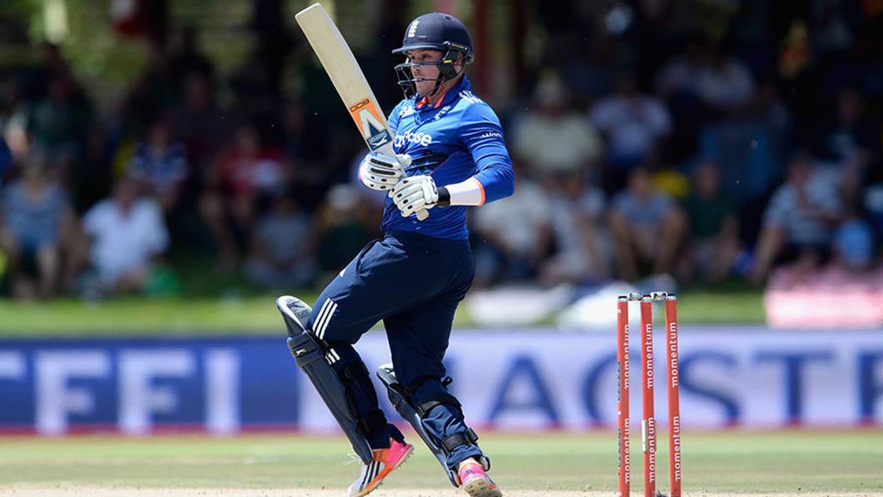 Jason Roy goes on the attack during his innings of 48, South Africa v England, 1st ODI, Bloemfontein, February 3, 2016