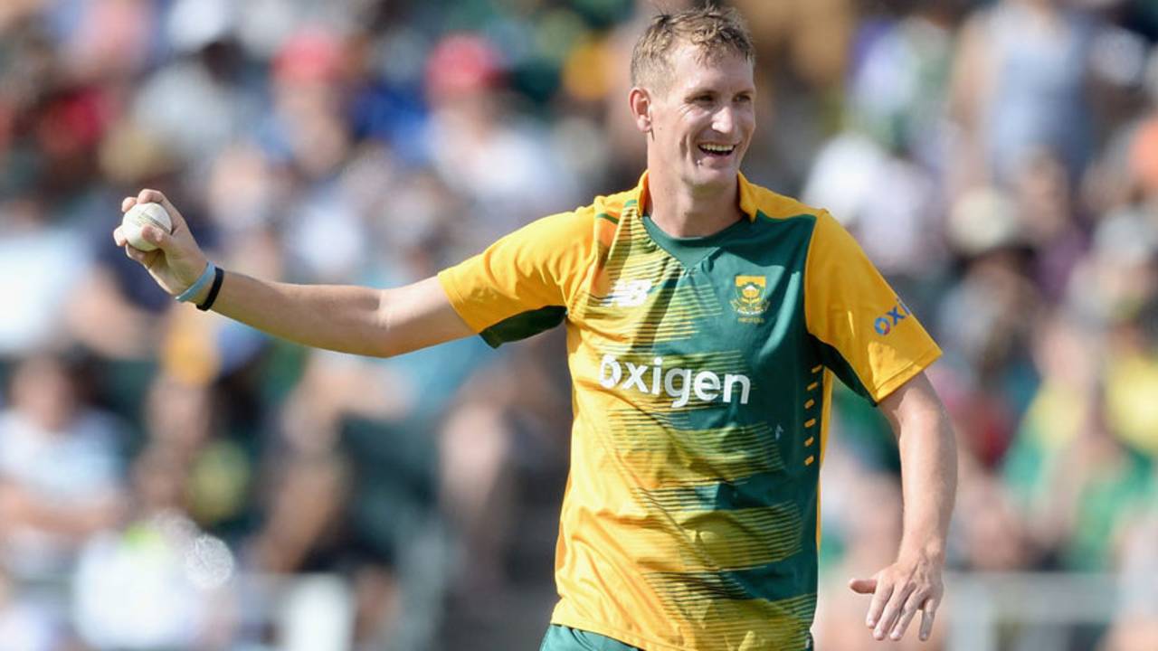 Chris Morris took a return catch to dismiss Ben Stokes, South Africa v England, 2nd T20, Johannesburg, February 21, 2016