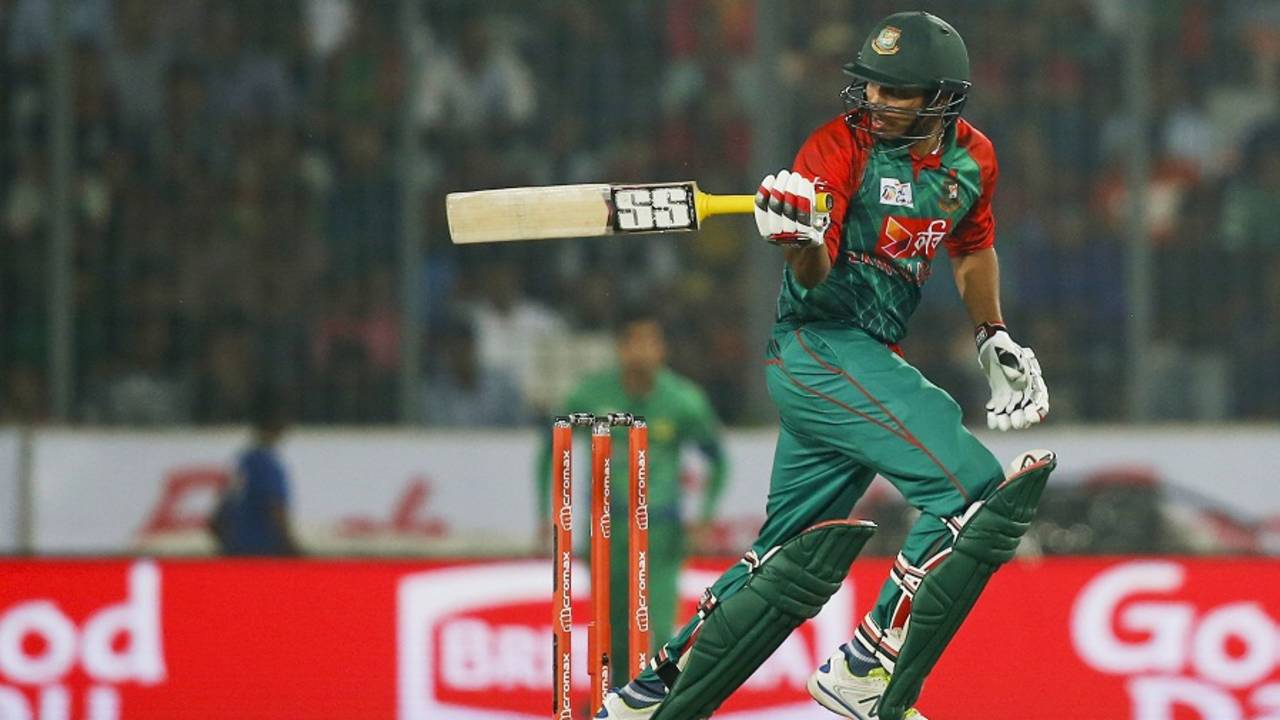 Soumya Sarkar targets the leg side, Bangladesh v Pakistan, Asia Cup 2016, Mirpur, March 2, 2016