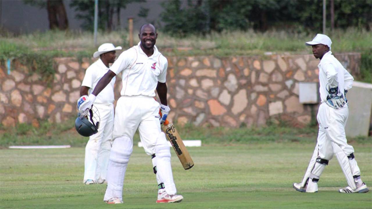 Bothwell Chapungu celebrates his maiden first-class century