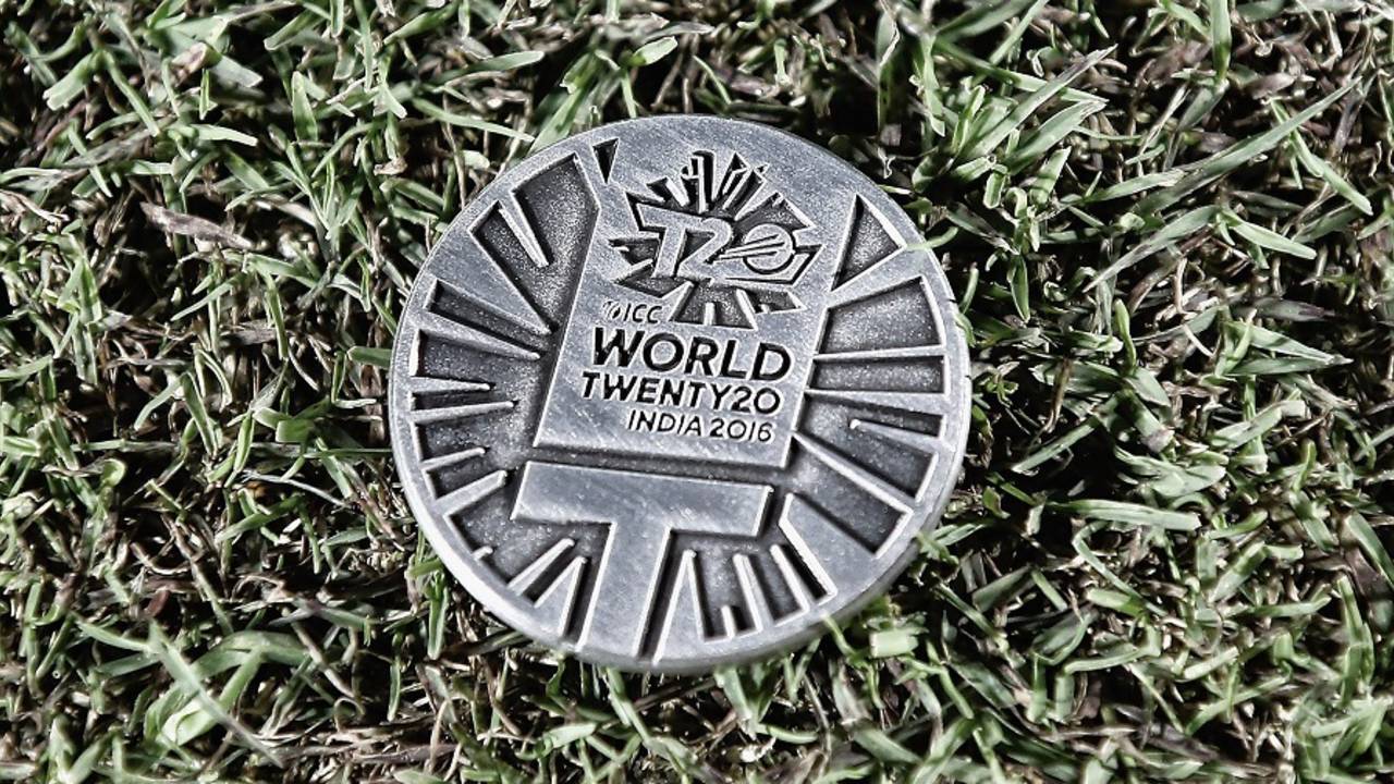 A view of the coin used for the toss, Ireland v Oman, World T20 qualifier, Group A, Dharamsala, March 9, 2016