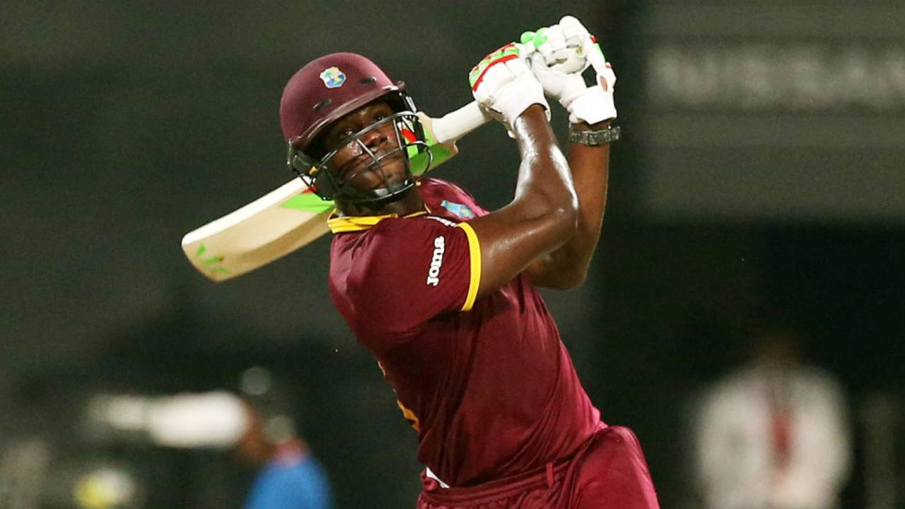 Carlos Brathwaite hits a six, England v West Indies, World T20, final, Kolkata, April 3, 2016 