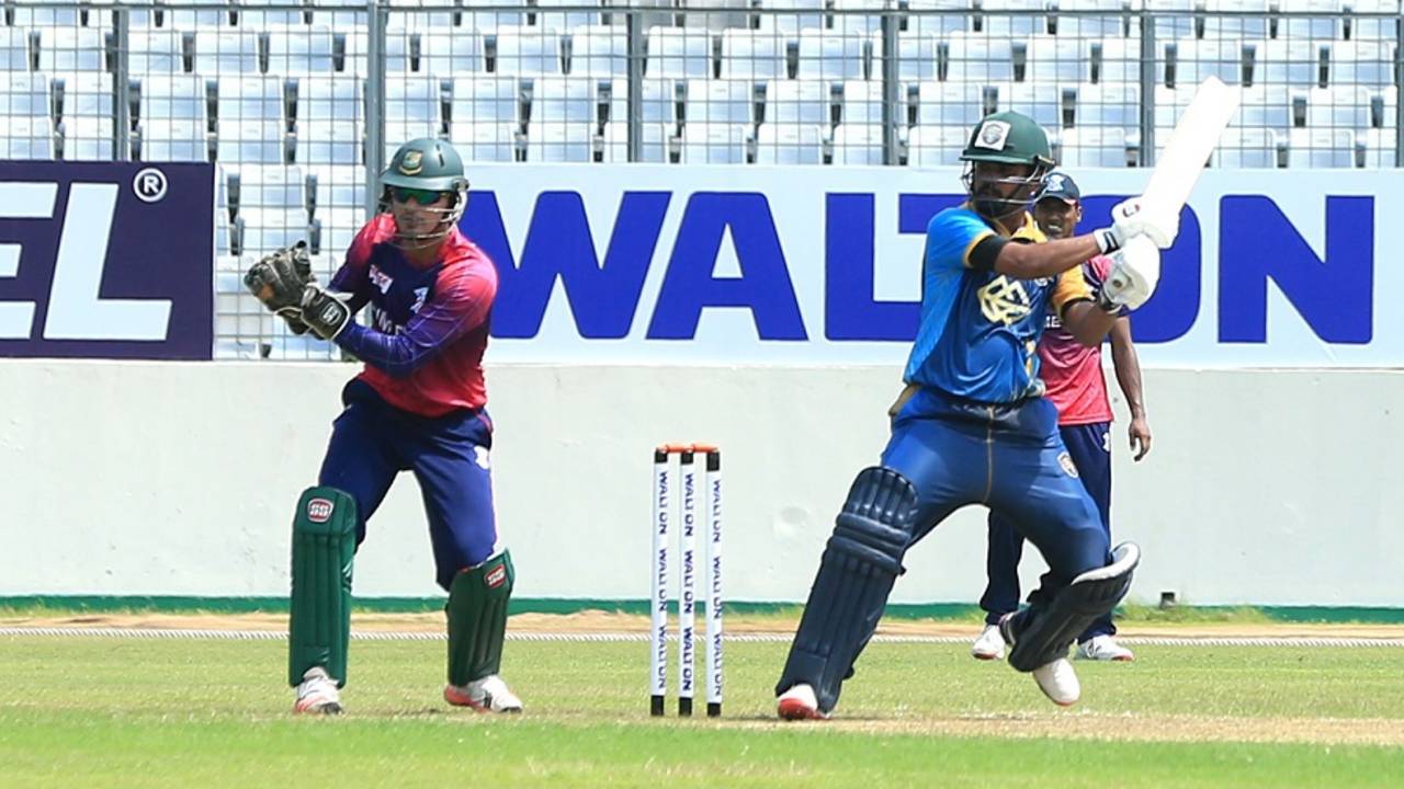 Shamsur Rahman plays through the off side, Gazi Group Cricketers v Prime Bank Cricket Club, Dhaka Premier League 2016, April 22, 2016