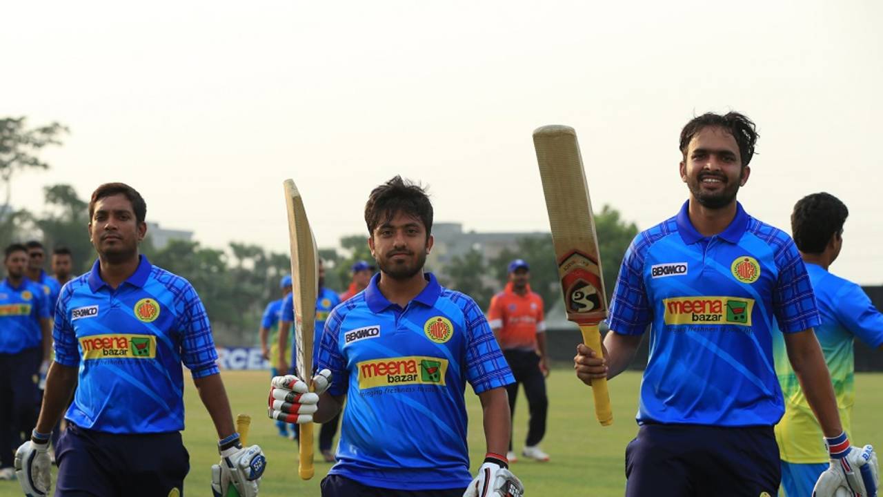 Jubair Hossain (middle) and Saqlain Sajib (right) strung a match-winning 31 runs for the ninth wicket
