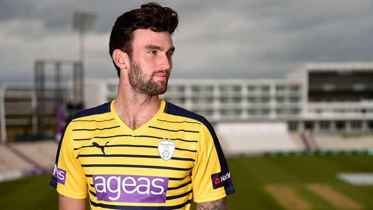 Reece Topley at the Hampshire photocall, Southampton, April 7, 2016