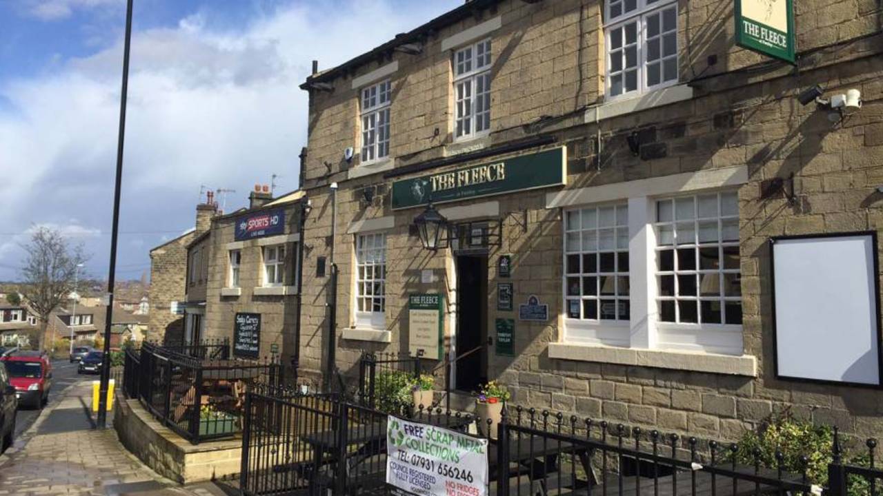 A café in the building that used to house the cabinet-making workshop of Ray Illingworth's father, in Farsley, Yorkshire, March 2016