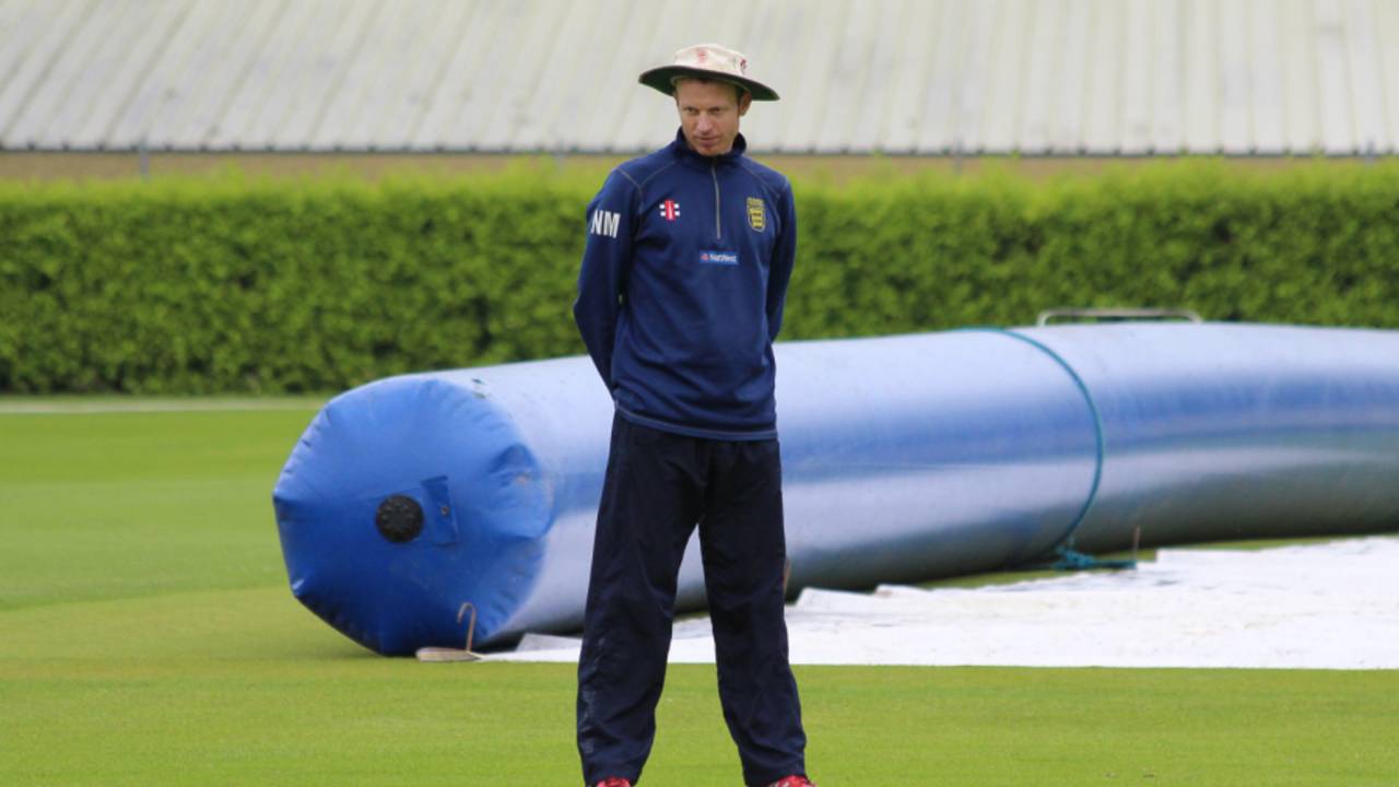 Jersey coach Neil MacRae observes warm-up, Jersey v Oman, ICC World Cricket League Division Five, St Saviour, May 21, 2016