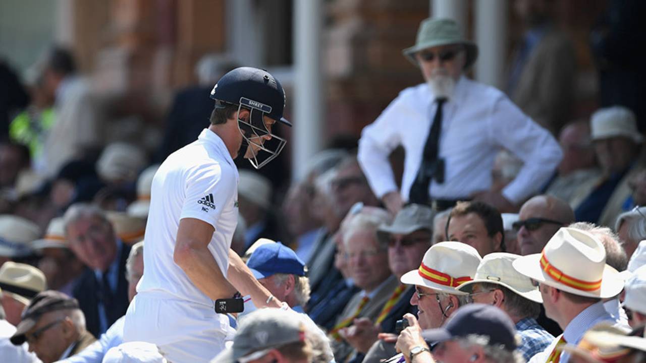 Nick Compton returns to the pavilion after falling for 1, England v Sri Lanka, 3rd Investec Test, Lord's, 1st day, June 9, 2016