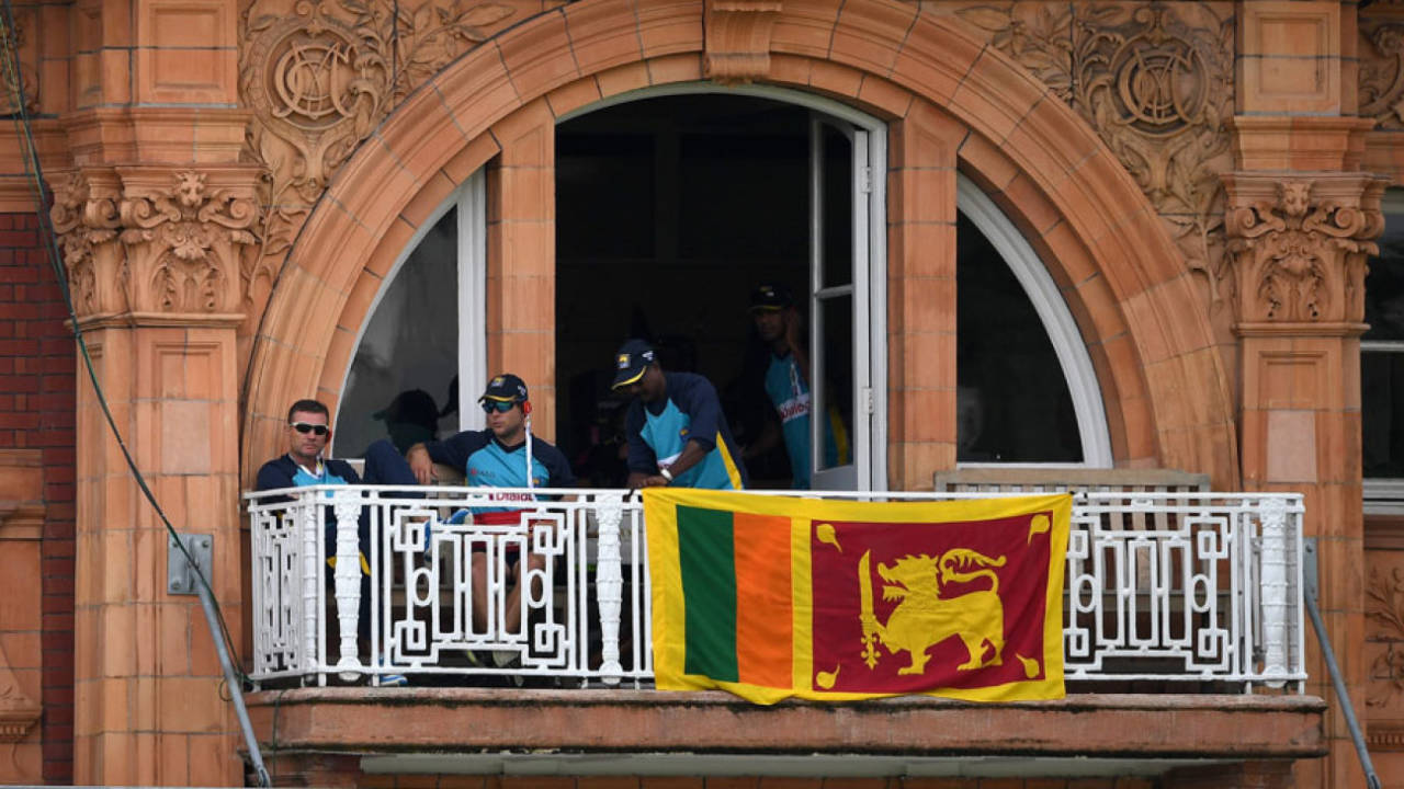 A Sri Lanka flag was hung from the balcony of the visiting dressing room, England v Sri Lanka, 3rd Investec Test, Lord's, 4th day, June 12, 2016