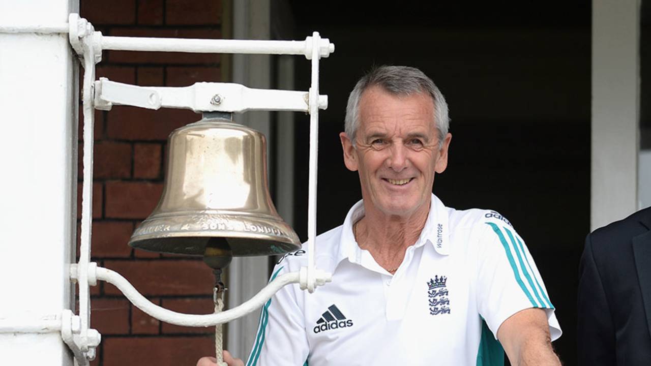 Phil Neale, England's operations manager, rang the five-minute bell at Lord's