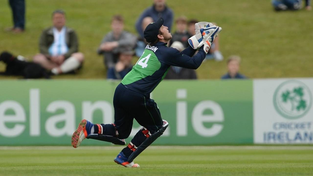 Gary Wilson settles under a catch, Ireland v Sri Lanka, 2nd ODI, Malahide, June 18, 2016