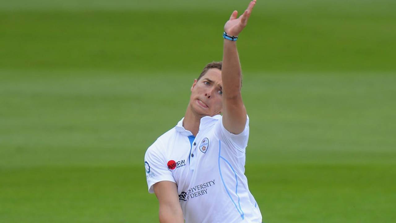Will Davis was making his Championship debut, Derbyshire v Worcestershire, County Championship, Division Two, Derby, 3rd day, June 22, 2016