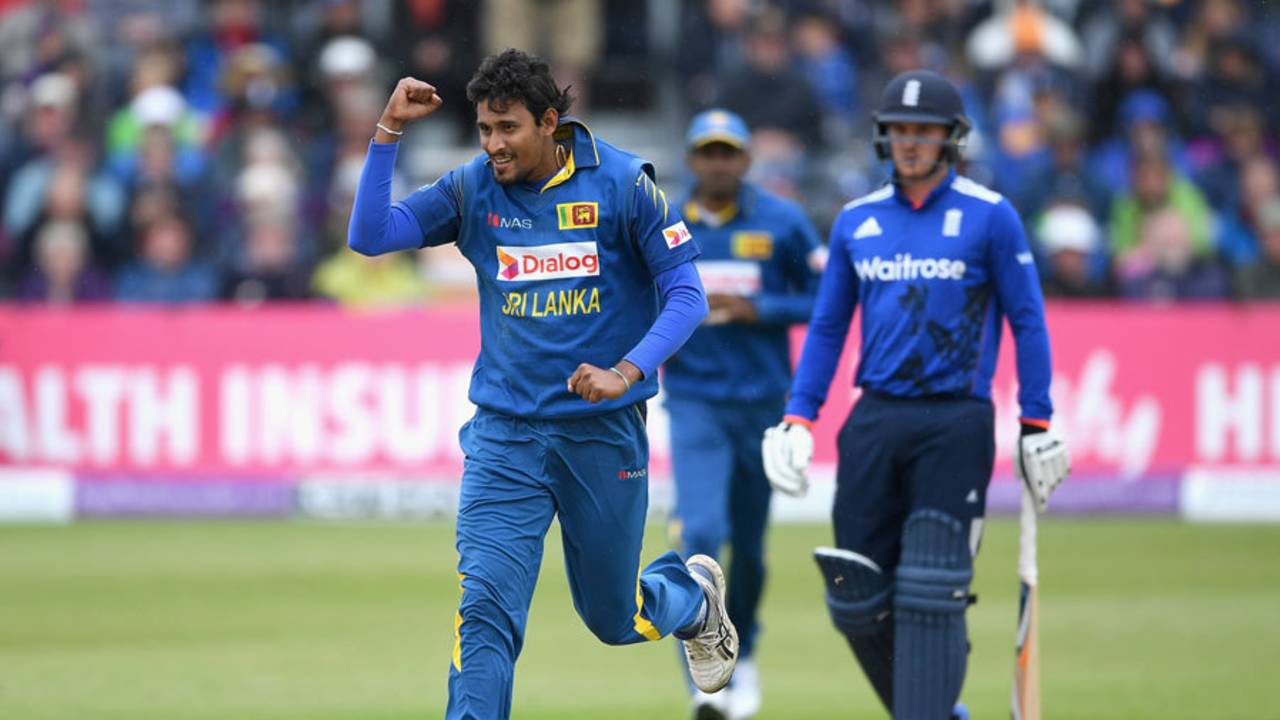 Suranga Lakmal removed Alex Hales for a golden duck, England v Sri Lanka, 3rd ODI, Bristol, June 26, 2016