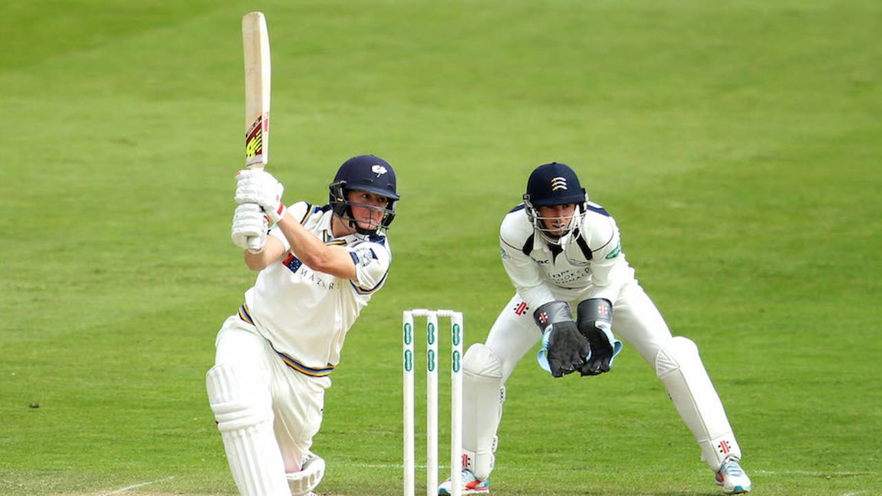 Gary Ballance drives during his century, Yorkshire v Middlesex, County Championship, Division One, Scarborough, 1st day, July 3, 2016