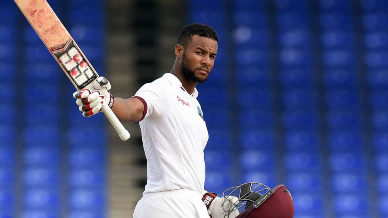 Shai Hope struck an unbeaten 118, WICB President's XI v Indians, Day 2, St Kitts, July 10, 2016