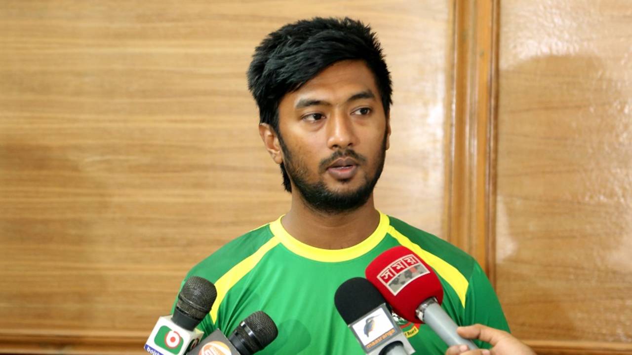 Noor Hossain addresses the media at the National Cricket Academy, Mirpur, July 17, 2016