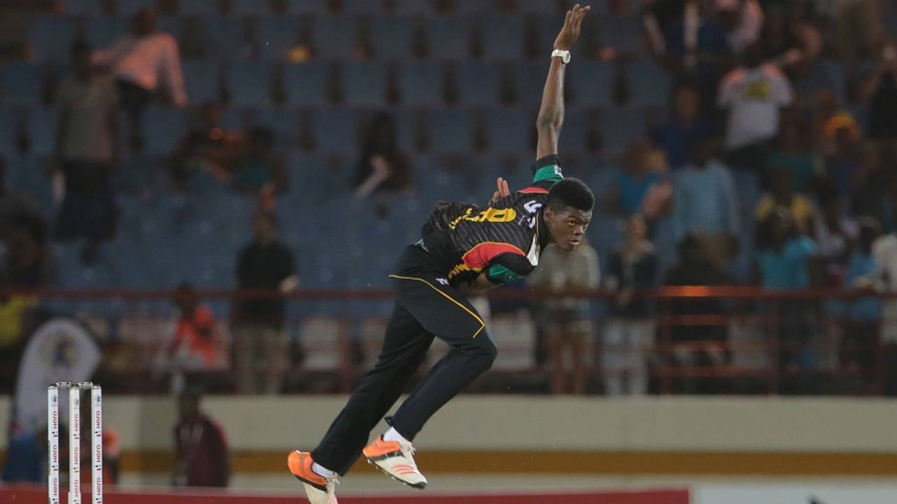 File photo - Alzarri Joseph took four of the first five wickets in Windward Islands' chase, with two dismissals each in  successive overs&nbsp;&nbsp;&bull;&nbsp;&nbsp;CPL/Sportsfile