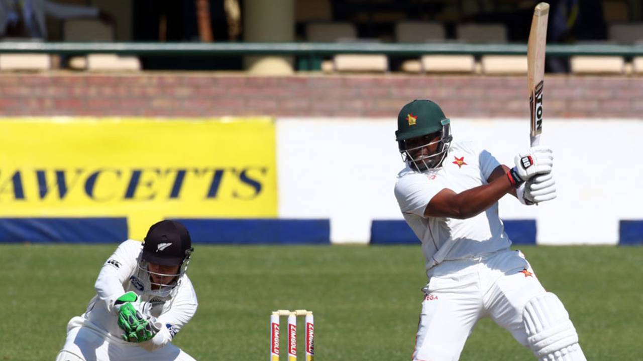 Hamilton Masakadza pierces the off side, Zimbabwe v New Zealand, 1st Test, Bulawayo, 1st day, July 28, 2016