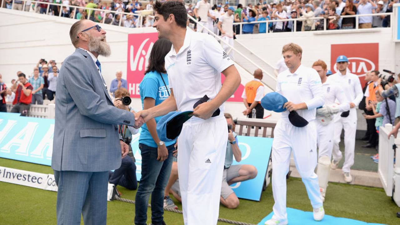 England's players sported blue caps for Cricket United day, England v Pakistan, 4th Test, The Oval, 3rd day, August 13, 2016