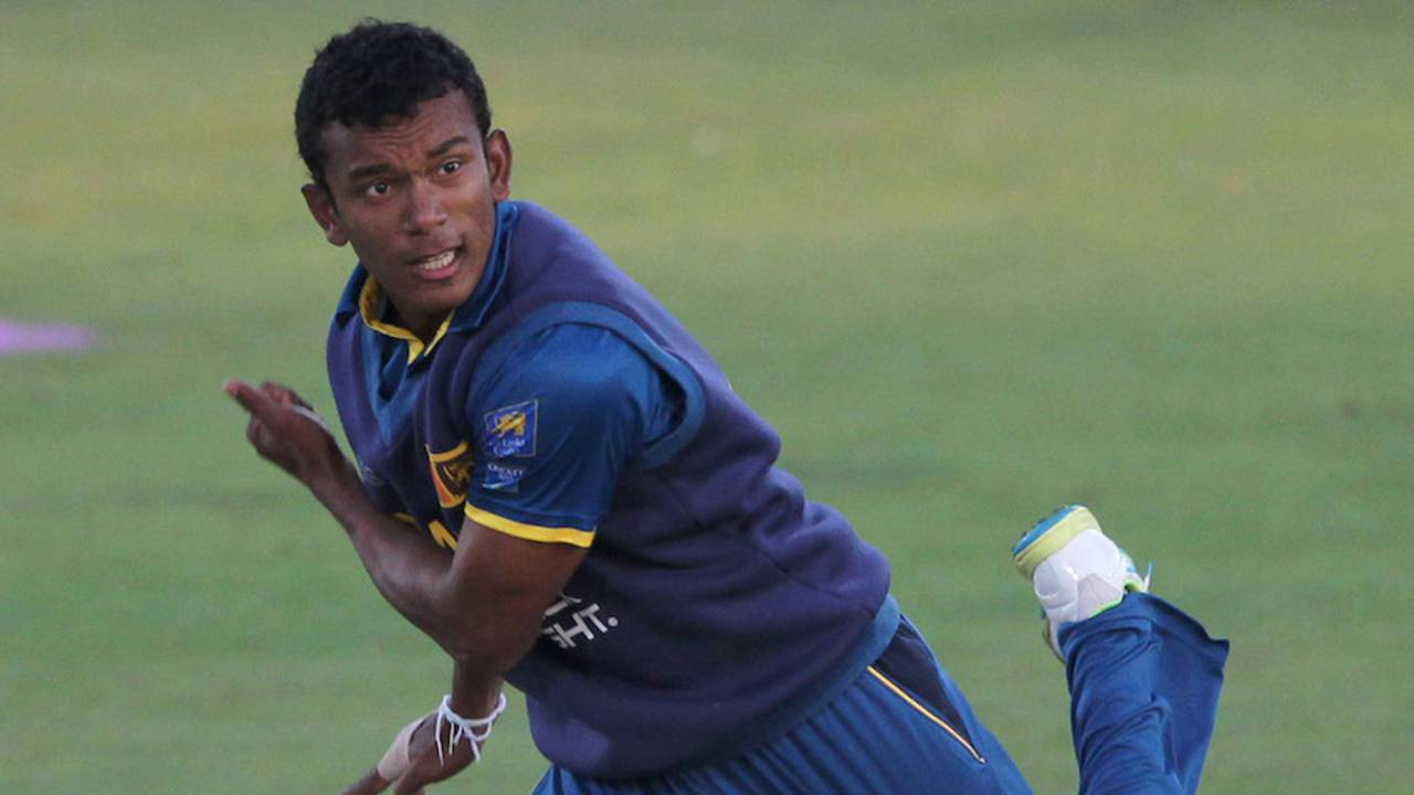 Damitha Silva took two wickets in an economical spell, England U-19s v Sri Lanka U-19s, 3rd Youth ODI, Canterbury, August 16, 2016