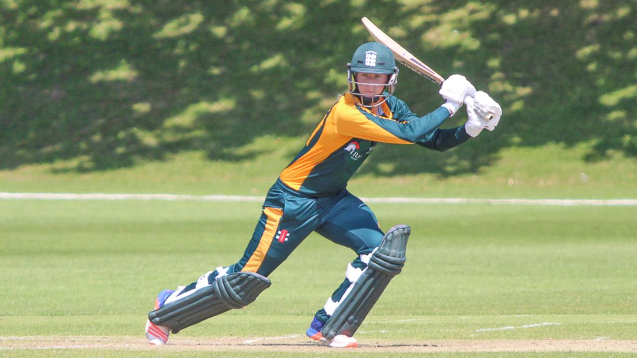Matthew Stokes strikes a boundary through cover, Guernsey v Nigeria, ICC World Cricket League Division Five, St Saviour, May 24, 2016