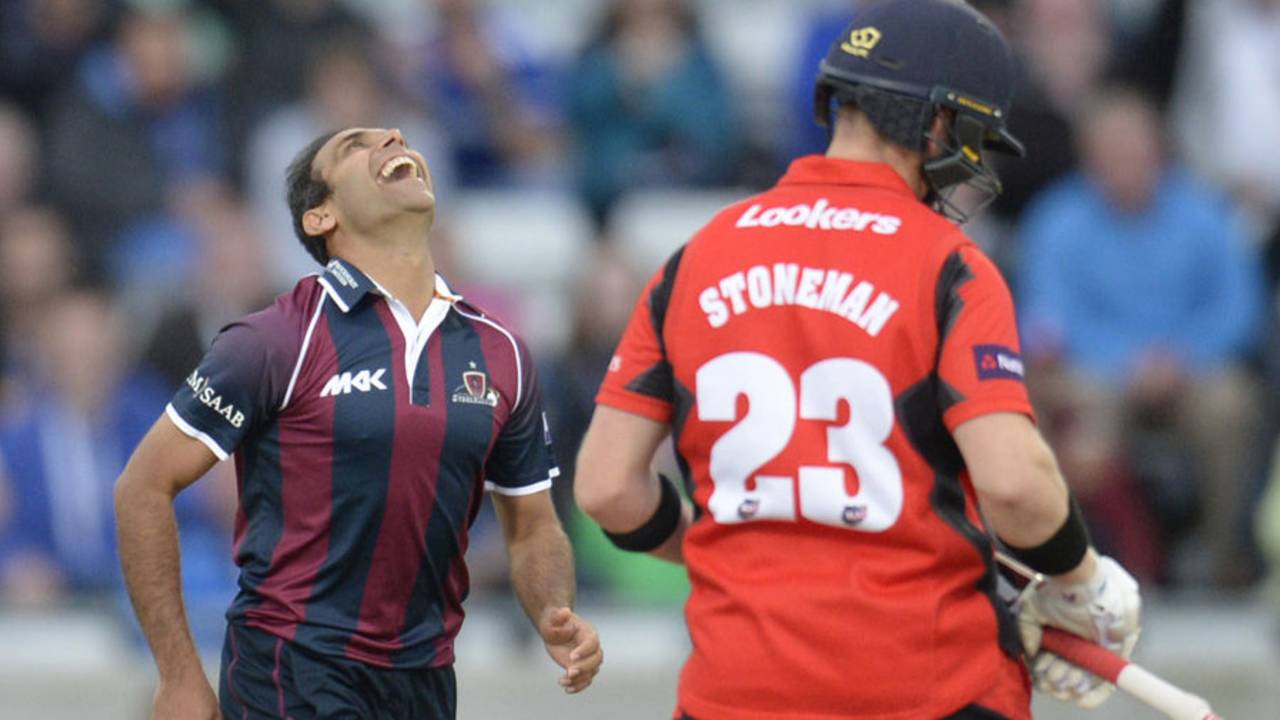 Azharullah took a return catch off Mark Stoneman, Durham v Northamptonshire, NatWest T20 Blast final, Edgbaston, August 20, 2016