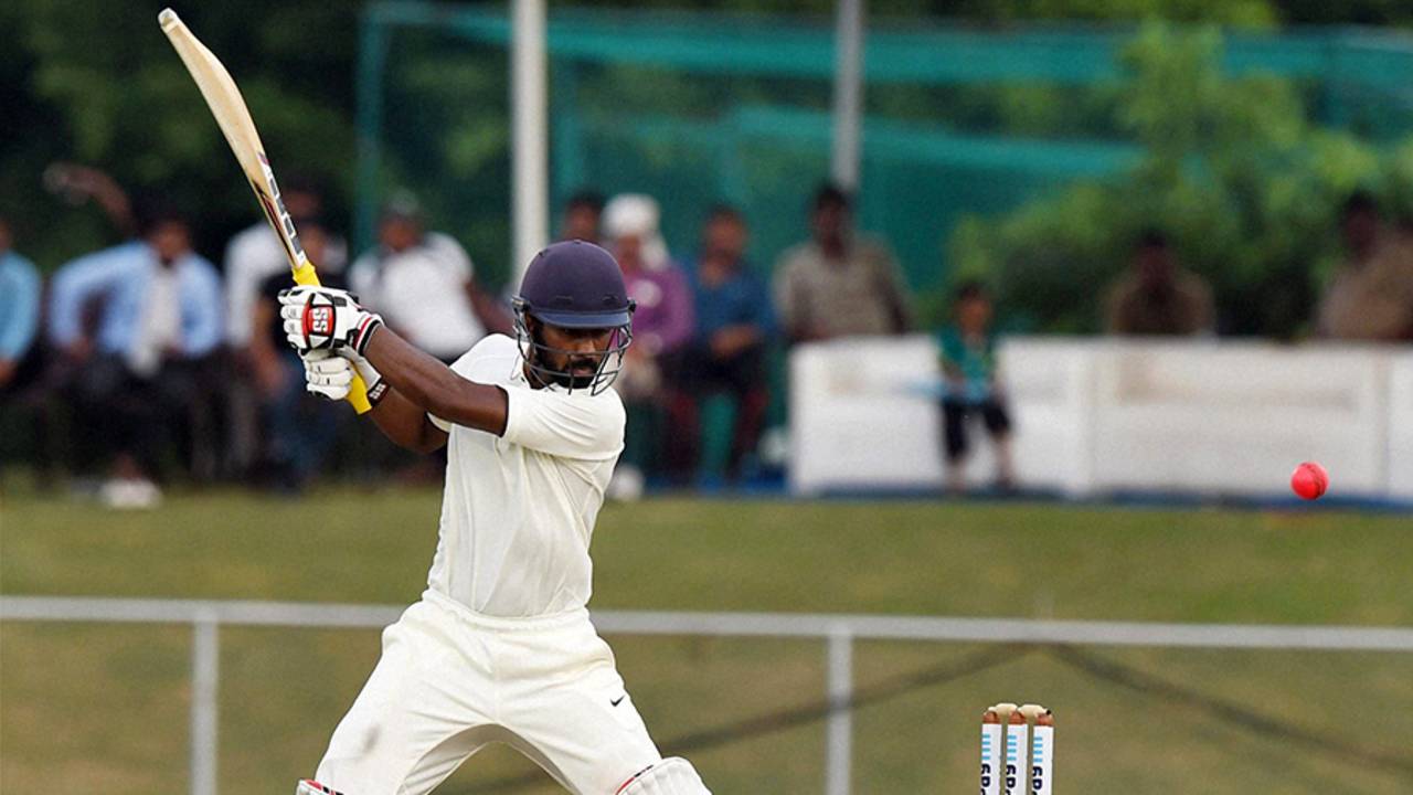 Abhinav Mukund drills the ball through the off side, India Green v India Red, Duleep Trophy 2016-17, 1st day, Greater Noida, August 23, 2016